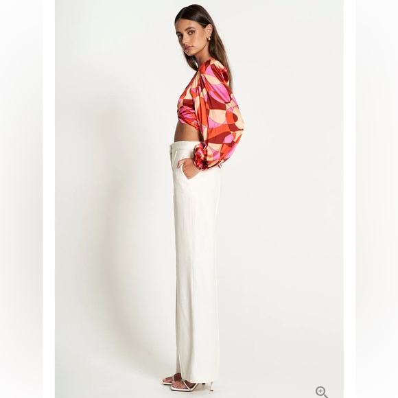 NWT Sofia The Label FARRAH STRAIGHT LEG WOOL HIGH WAIST DESIGNER PANTS TROUSERS - Picture 9 of 13